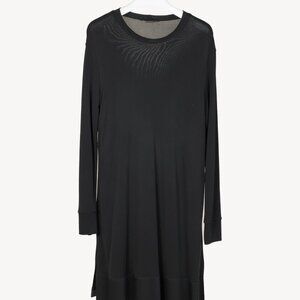 Marie Saint Pierre Black Crepe-Jersey Long-Sleeve Dress
